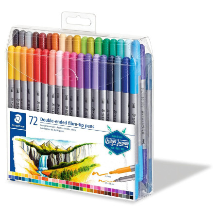 Staedtler Feutres à double pointe pour écriture et coloriage, Pointe fine de 0.5-0.8 mm et pointe compacte extra-large de 3 mm,