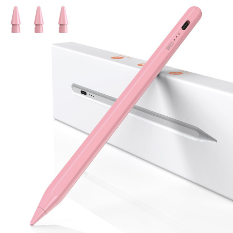 BAZO Stylet Compatible avec iPad 2018-2025, Stylet Magnétique Haute Précision, Recharge Rapide 15 Min, Rejet de Paume, Sensibili