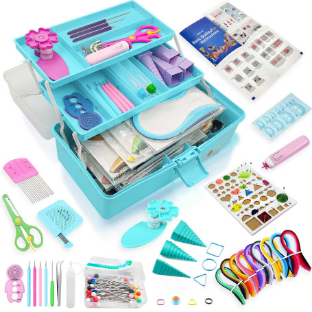 Syzopq Papier pour Quilling kit Complet Kit de quilling de papier pour débutants, outils de quilling, kit de démarrage de quilli