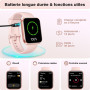 Montre Connectée Femme pour Samsung, iPhone, Android, 1.8" Smartwatch avec Appel Bluetooth, Voix de l'IA, Alexa intégrée, Smartw