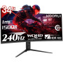 KOORUI Moniteur de Jeu incurvé 34 Pouces, WQHD 3440 x 1440, 240 Hz, réponse OD 1 ms-5 ms,HDR400,courbure 1500R,Hauteur/pivotemen