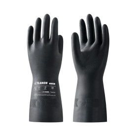 LANON Gants de Protection Chimique en Caoutchouc Naturel, Résistants aux Produits Chimiques et Etanche, EN 374, Noirs, XXL/11 LANON Gants de Protection Chimique en Caoutchouc Naturel, Résistants aux Produits Chimiques et Etanche, EN 374, Noirs, XXL/11