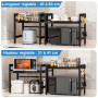 Vankarr Support pour Micro Onde et Four Extensible Etagere Micro-Ondes, Support en Métal Four à Micro-étagère pour Micro-Ondes a