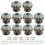 Mgoodoo 10PCS Boutons Céramique Tiroir, Ø38mm Bouton de Meuble Citrouille, Poignées de Porte Vintage en Porcelaine avec 20 Vis p