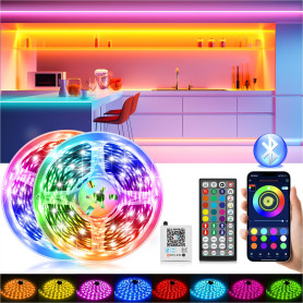 Ruban LED, 30M(2*15M) Led Chambre Flexible Bluetooth App Contrôle, RGB Bande LED, Synchroniser avec Rythme de Musique Led Strip, Ruban LED, 30M(2*15M) Led Chambre Flexible Bluetooth App Contrôle, RGB Bande LED, Synchroniser avec Rythme de Musique Led Strip,