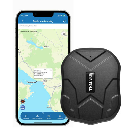TKMARS TK905 Traceur GPS 90 Jours en Veille Suivi en Temps Réel SMS Positioning Tracker GPS Longue Autonomie Antivol Aimant Étan