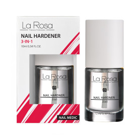 LaRosa DURCISSEUR d’ongles 3-en-1, SOIN RENFORÇANT POUR ONGLES, Base Coat protectrice - FORMULE ULTRA FORTIFIANTE - 10 ml LaRosa DURCISSEUR d’ongles 3-en-1, SOIN RENFORÇANT POUR ONGLES, Base Coat protectrice - FORMULE ULTRA FORTIFIANTE - 10 ml