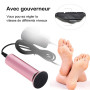 Râpe à Pieds Pédicure Electrique Anti-callosité Lime Pieds Electrique pour Corne (Vitesse Réglable) avec 60 Tampons de Remplacem