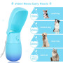 JOPHEK Gourde portable 300 ml pour animaux de compagnie, pliable à 180 °, anti-fuite, avec filtre à charbon actif, pour promenad