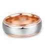 NUNCAD Bague Argent et Or Rose pour Femme Homme Anneau en Tungstène Bague de Promesses Mariage Fiançailles Alliance pour Couple