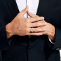 NUNCAD Bague Argent et Or Rose pour Femme Homme Anneau en Tungstène Bague de Promesses Mariage Fiançailles Alliance pour Couple