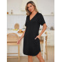 iClosam Chemise de Nuit Maternité Femme Coton Robe Allaitement Con Bouton Pyjama Maternité Manche Courte Nuisette Enceinte Devan