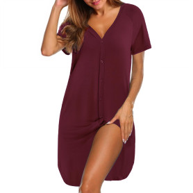 iClosam Chemise de Nuit Maternité Femme Coton Robe Allaitement Con Bouton Pyjama Maternité Manche Courte Nuisette Enceinte Devan iClosam Chemise de Nuit Maternité Femme Coton Robe Allaitement Con Bouton Pyjama Maternité Manche Courte Nuisette Enceinte Devan