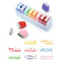 SOSALUK Tampon Enseignant Français 8PCS Boîte Tampon Auto Encreur Enfant Tampons Encreurs Cadeau Professeur Enseignants Tampons 