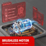 ONEVAN cle a choc sans fil brushless, boulonneuse a choc 1/2" acec 2x3.0Ah batteries et chargeur, 300nm, 2 vitesses, 2 en 1 clé