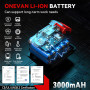 ONEVAN cle a choc sans fil brushless, boulonneuse a choc 1/2" acec 2x3.0Ah batteries et chargeur, 300nm, 2 vitesses, 2 en 1 clé