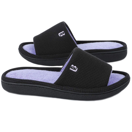 LongBay Chaussons Femme à Orteils Ouverts Semelle en Mousse Mémoire Plate Été