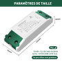 Driver LED 24V Transformateur 30W, Alimentation LED AC-DC 1250mA, 220V à 24V Transfo à Tension Constante, Conducteur pour 24 Vol