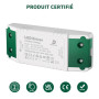 Driver LED 24V Transformateur 30W, Alimentation LED AC-DC 1250mA, 220V à 24V Transfo à Tension Constante, Conducteur pour 24 Vol