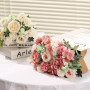 HNVNER 2 Bouquets Fleurs Artificielles en Soie, Bouquet de Fleurs Pivoine Hortensia Artificielle pour Mariage Fête Maison Décora