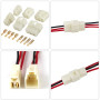 Glarks Lot de 400 connecteurs de fils électriques 6,3 mm 1 2 3 4 6 8 9 broches pour moto, vélo, voiture, bateau