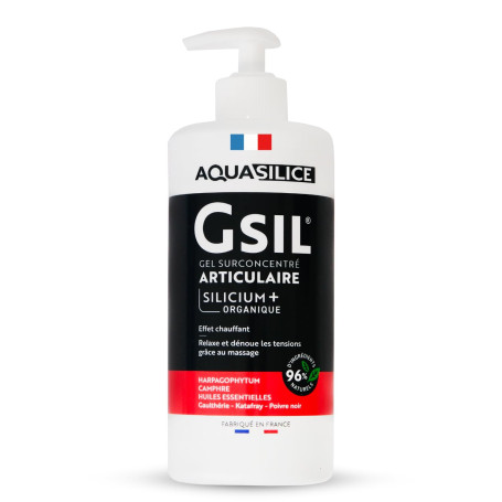 GSIL Pro - Gel Surconcentré Articulaire - Gel de Massage à Action Chauffante - Relaxe et Dénoue les Tensions - Silicium Organiqu