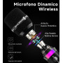 ECHOMUSSY Micro sans Fil, Double Microphone Rechargeable avec Connexion par Puce Individuelle et Voyants LED, Autonomie de 40h, 
