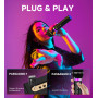 ECHOMUSSY Micro sans Fil, Double Microphone Rechargeable avec Connexion par Puce Individuelle et Voyants LED, Autonomie de 40h, 