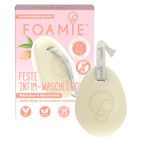 Foamie Lotion nettoyante intime solide pour femme - Gel douche au pH neutre pour un nettoyage naturellement doux de la zone inti