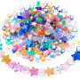 700 Pièces Perles pour Bracelet, Kit Perles pour Bijoux, Perles de Cœur Arc-en-ciel et Perles en Forme d'étoile, pour Fabricatio