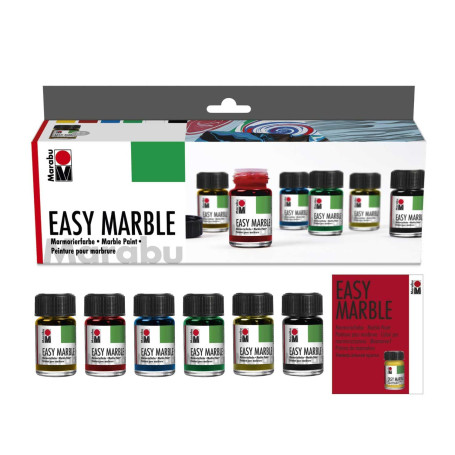 Marabu Easy Marble Assortiment de Peinture pour marbrure