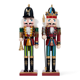THE TWIDDLERS Lot de 2 Grandes Figurines de Casse-Noisette de Noël en Bois - 30 cm - Décoration Classique - Casse-Noisette pour  THE TWIDDLERS Lot de 2 Grandes Figurines de Casse-Noisette de Noël en Bois - 30 cm - Décoration Classique - Casse-Noisette pour