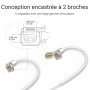 Cubilux Câble IEM 3.5mm 2 Broches 0.78mm avec Microphone, Fil d'Écoute à Cuivre OFC Argenté et Micro-Braccio Détachable pour Wan
