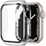 HANKN 2 Pièces Coque Dur pour Apple Watch Series 9 8 7 41mm Protecteur D'écran Verre Trempé, Couverture Complète Anti-Bulle Anti