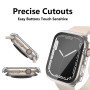 HANKN 2 Pièces Coque Dur pour Apple Watch Series 9 8 7 41mm Protecteur D'écran Verre Trempé, Couverture Complète Anti-Bulle Anti