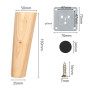 Lot de 4 Pieds de Meuble en Bois, Pieds de Meuble Coniques inclinés de 15 cm, Pieds de Table de Remplacement en Bois Massif en c