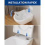CECIPA Abattant WC avec Frein de Chute, Forme D, Cuvette Toilette en Duroplast Inclut Gabarit d'Installation, Antibactérienne, C