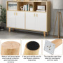 Pieds de Meuble,4 Pieds de Meuble Bois de Rechange 15cm Pieds de Canapé Bois avec Plaque de Montage Vis et Tapis antidérapant Pi