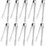 Homgaty 10 Pcs Pince à Glaçons, Pince Bonbon, Pince a Sucre en Acier Inoxydable Multifonction pour Glace Candy Bar Sucre Biscuit