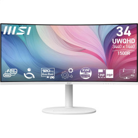 MSI Modern MD342CQPW Écran PC 34'' UWQHD incurvé 1500R - Dalle VA 3440 x 1440, KVM, PIP/PBP, Large Gamme de Couleurs, Confort de MSI Modern MD342CQPW Écran PC 34'' UWQHD incurvé 1500R - Dalle VA 3440 x 1440, KVM, PIP/PBP, Large Gamme de Couleurs, Confort de