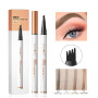 Crayon Sourcil Waterproof, Stylo Sourcil Effet Poil avec Quatre Pointes Facile à Utiliser, Crayon Sourcil Maquillage Semi Perman