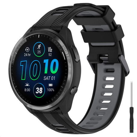 GIOPUEY Bracelet Compatible avec Garmin Forerunner 965/955/945/745, Souple TPU Sangle Bracelet [Conception de Couleur d'épissage