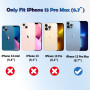 QHOHQ 3 Pièces Verre Trempé pour iPhone 13 Pro Max 6.7" avec 3 Pièces Caméra Arrière Protecteur, Ultra Résistant Film Protection