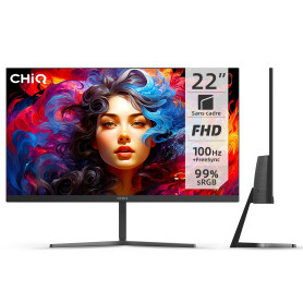 CHiQ Moniteur PC 22F650 22" FHD (1920 x 1080), 100 Hz + FreeSync, Design Ultra-Fin, 100% de la Gamme sRGB, HDMI, VGA, Montage VE CHiQ Moniteur PC 22F650 22" FHD (1920 x 1080), 100 Hz + FreeSync, Design Ultra-Fin, 100% de la Gamme sRGB, HDMI, VGA, Montage VE