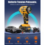 AUTDER Compresseur à Air Portatif, Gonfleur Pneus Voiture, Max 180 PSI/12.4 Bar, Compresseur Voiture sans Fil avec Batterie 21V 