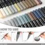 NICETY 30Pcs Feutre Acrylique Peinture stylo marqueur peinture acrylique Verre pour Bois, Toile, Verre, Céramique - Acrylic Pain