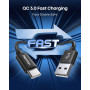 CLEEFUN Cable USB C 10M Charge Rapide, Résistant USB 2.0 Câble Charguer USB-A vers USB-C pour Smartphones, Tablette, Caméra-Surv