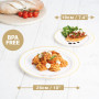 MATANA 120 Assiettes en Plastique Réutilisables Blanches Premium avec Bord Doré (60 Plates, 60 Dessert) - Solide & Incassable po