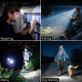 Blukar Lampe Frontale Rechargeable, 2000LM Super Lumineux Léger Torche Frontale LED Puissante avec Voyant Rouge,8 Modes d'Éclair