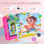 BRILLAR Tablette Enfants 7 Pouces,Android 13,8Go(4+4)+64Go,Octo-Core,Double Caméra,Contrôle Parental, Coque Antichoc (Rose)